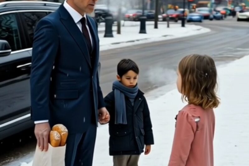“Hand over your bread and I’ll make her speak”: The millionaire ridiculed the barefoot girl — moments later, she was on her knees in tears.