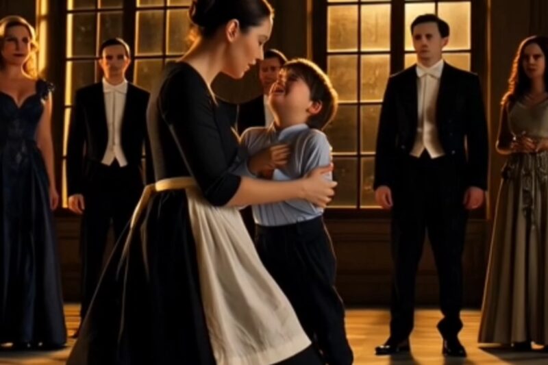 The young heir had been silent for a year, but his desperate cry upon seeing the maid halted the party and exposed the mansion’s darkest secret.