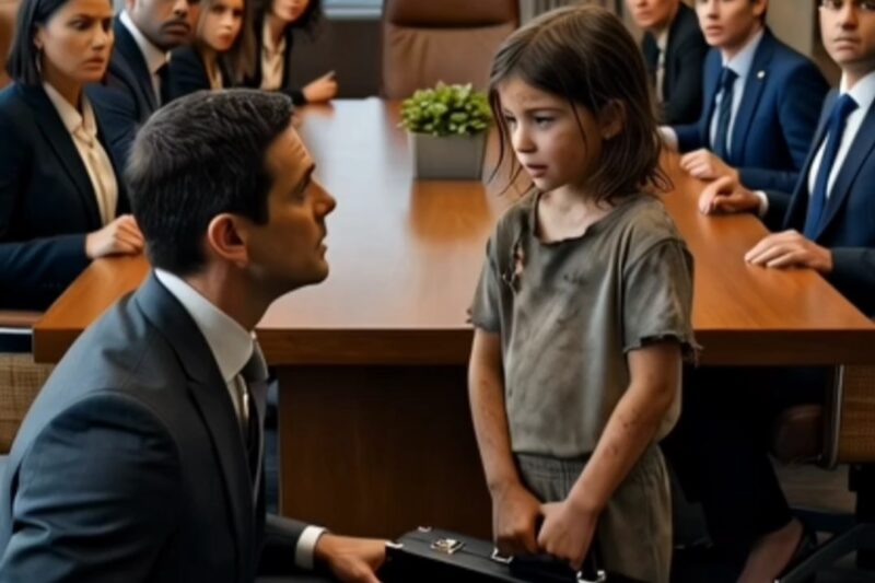 A billionaire was moments from losing it all — until a poor little girl walked in carrying his missing briefcase.